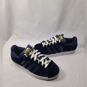 Adidas Orignials Women's Superstar Navy Fashion Velvet Sneakers Size 7 US Womens